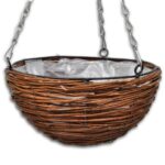 Lot de 4 Paniers Supsendus en Saule avec Fonds et Chaine Pendante – Image 2