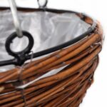 Lot de 4 Paniers Supsendus en Saule avec Fonds et Chaine Pendante – Image 4