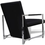 Fauteuil avec pieds chromés Noir Similicuir – Image 2