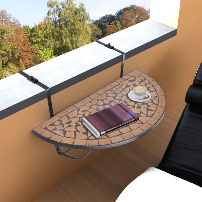 VXL8718475874485_m_en_hd_1.jpg Table suspendue de balcon Terre cuite Mosaïque – Image 1