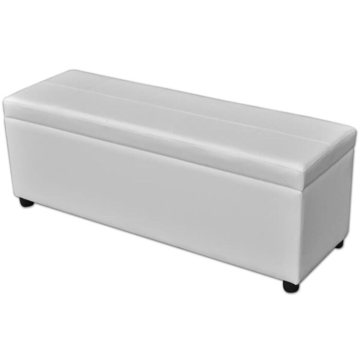 Banc long de rangement Bois Blanc – Image 1