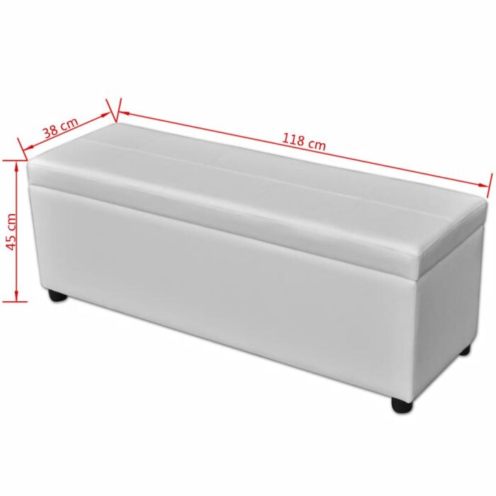 Banc long de rangement Bois Blanc – Image 4