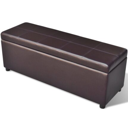 Banc long de rangement bois marron