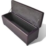 Banc long de rangement bois marron – Image 2