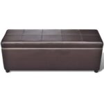 Banc long de rangement bois marron – Image 3