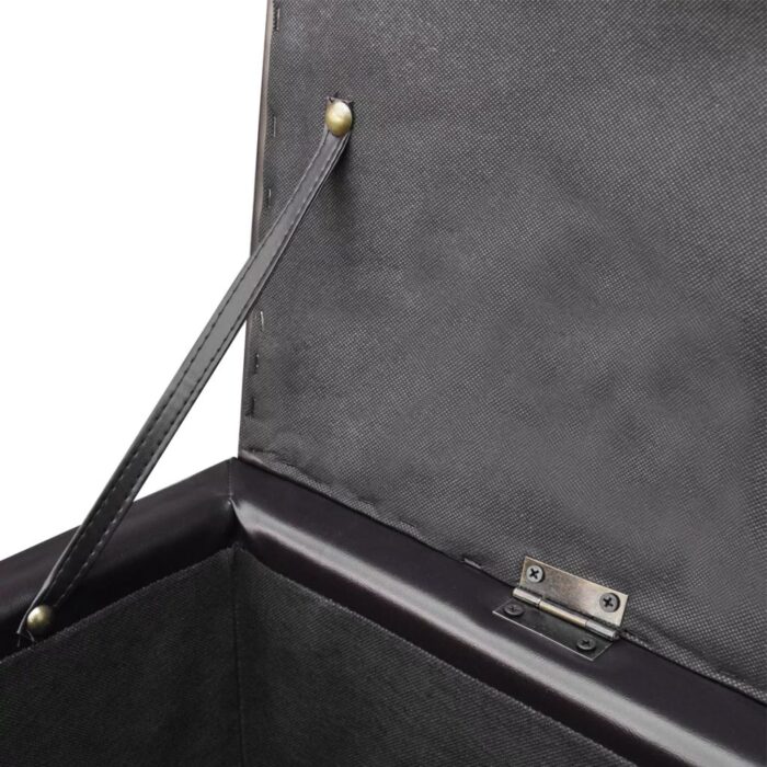 Banc long de rangement bois marron – Image 4