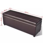 Banc long de rangement bois marron – Image 5