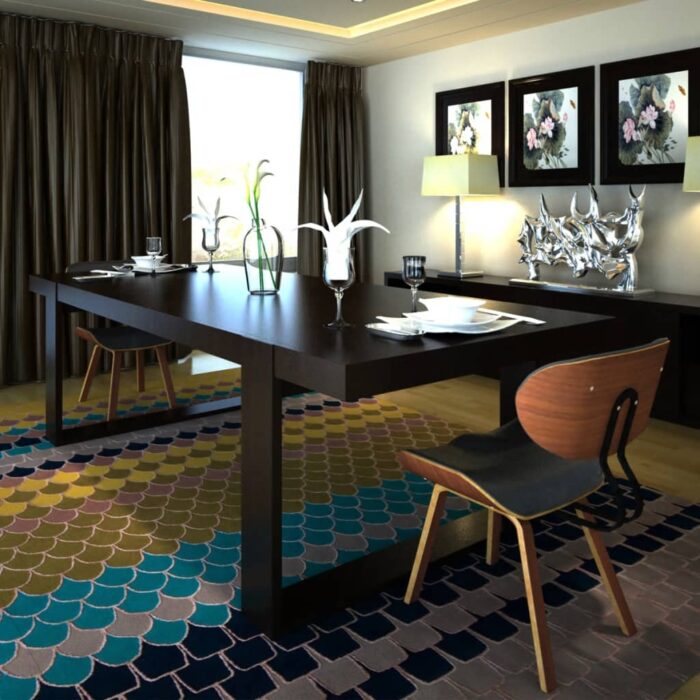 Chaises à manger lot de 2 bois courbé et similicuir – Image 1