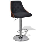 Tabourets de bar lot de 2 bois courbé et tissu – Image 5