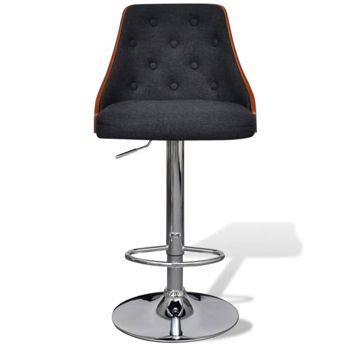Tabourets de bar lot de 2 bois courbé et tissu – Image 6
