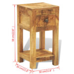 Table de chevet avec 1 tiroir Bois massif de manguier – Image 9