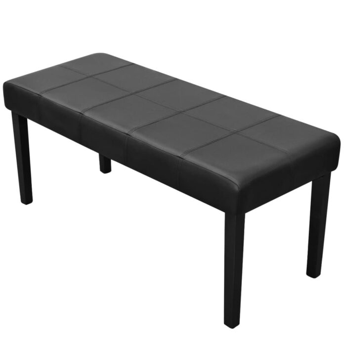 Banc en cuir synthétique de haute qualité Noir – Image 1