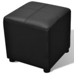 Set de banc de rangement en simili cuir Noir – Image 5