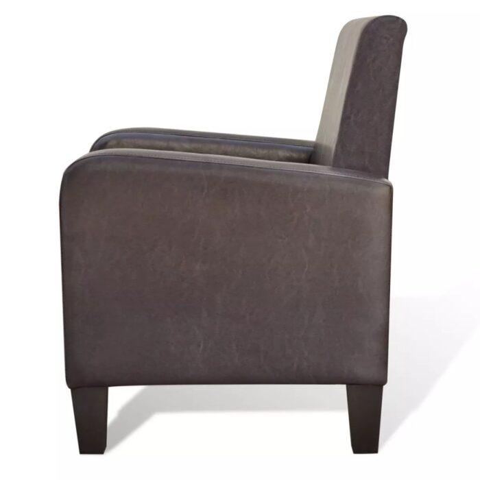 Fauteuil Marron Similicuir – Image 3