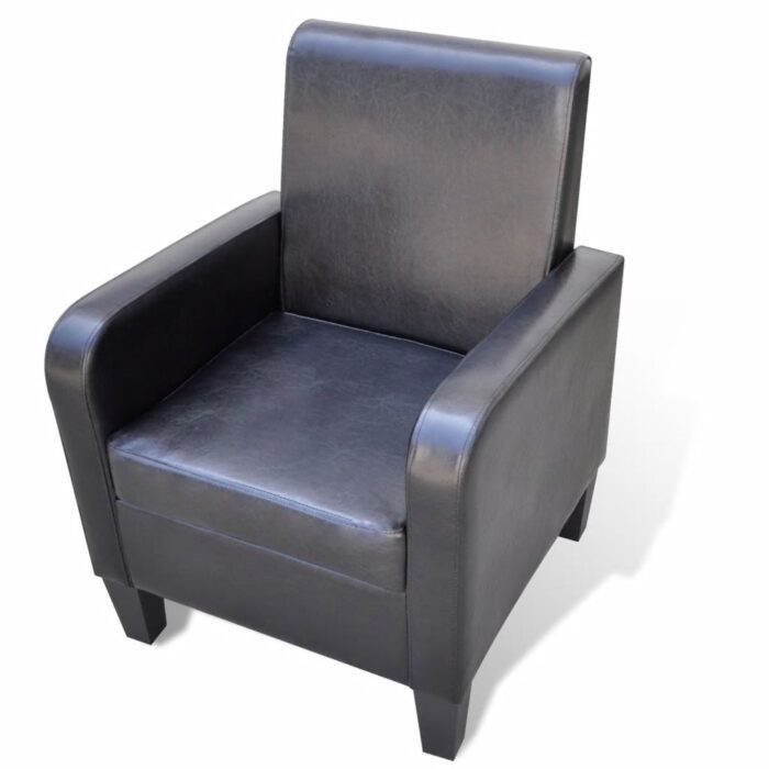 Fauteuil Noir Similicuir – Image 1