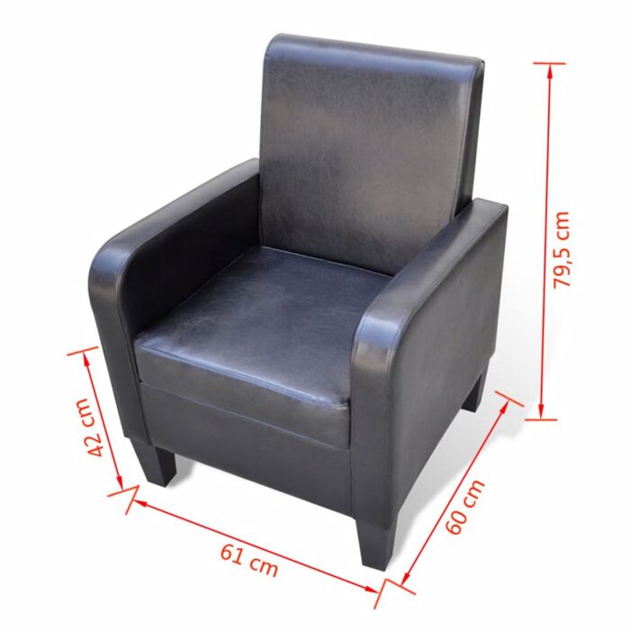 Fauteuil Noir Similicuir – Image 4