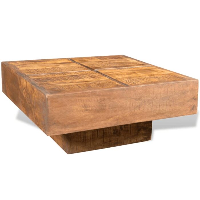 Table basse carrée Marron Bois massif de manguier – Image 1