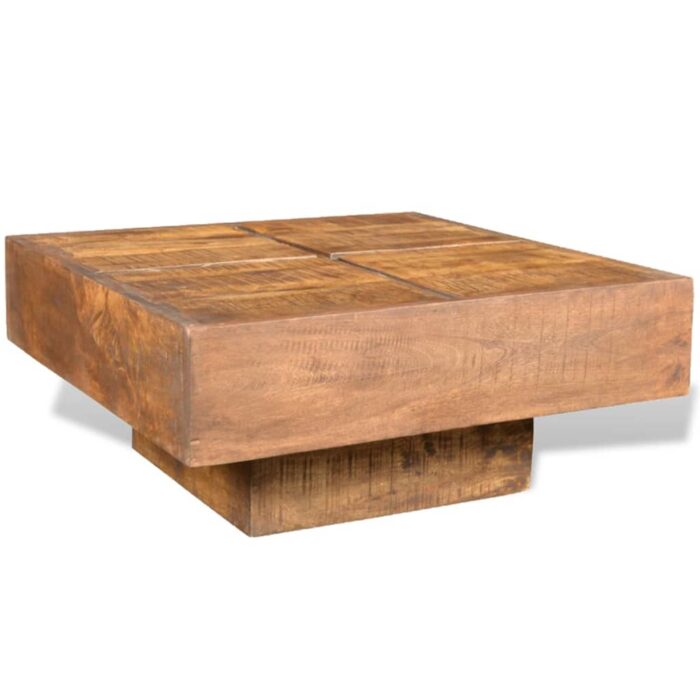 Table basse carrée Marron Bois massif de manguier – Image 3