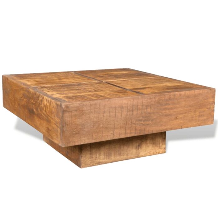 Table basse carrée Marron Bois massif de manguier – Image 5