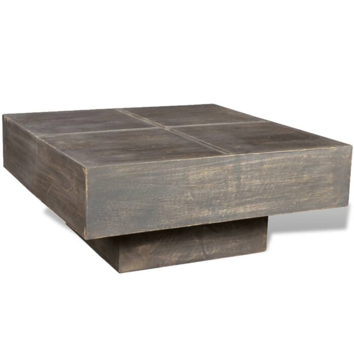 Table basse carrée Marron foncé Bois massif de manguier – Image 1