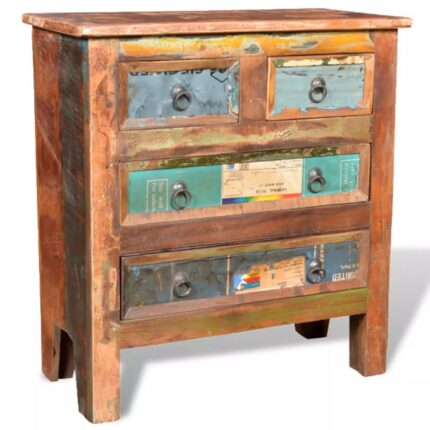 Armoire avec 4 tiroirs Bois massif de récupération