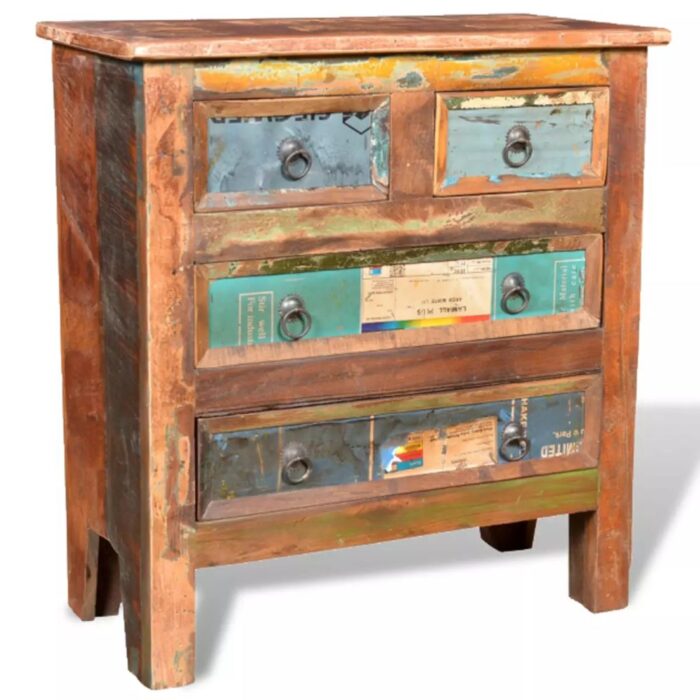 Armoire avec 4 tiroirs Bois massif de récupération – Image 1