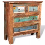 Armoire avec 4 tiroirs Bois massif de récupération – Image 10