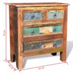 Armoire avec 4 tiroirs Bois massif de récupération – Image 11