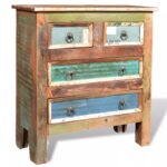 Armoire avec 4 tiroirs Bois massif de récupération – Image 4