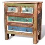 Armoire avec 4 tiroirs Bois massif de récupération – Image 6