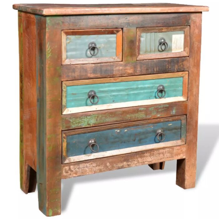 Armoire avec 4 tiroirs Bois massif de récupération – Image 8