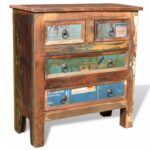 Armoire avec 4 tiroirs Bois massif de récupération – Image 9