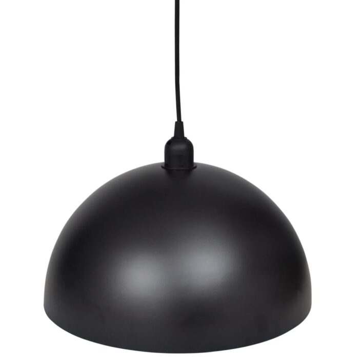 Plafonniers 2 pcs Hauteur réglable Semi-sphérique Noir – Image 4