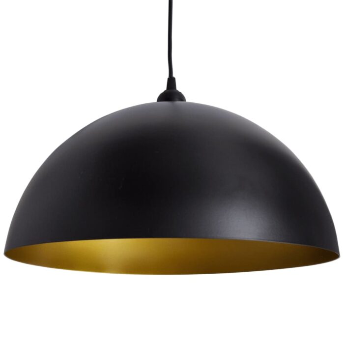 Plafonniers 2 pcs Hauteur réglable Semi-sphérique Noir – Image 5