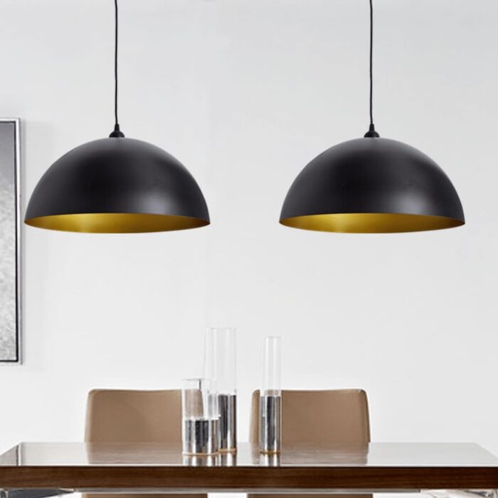 VXL8718475882138_m_en_hd_1.jpg Plafonniers 2 pcs Hauteur réglable Semi-sphérique Noir – Image 1