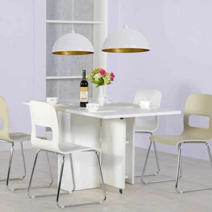 Plafonnier 2 pcs Hauteur réglable Semi-sphérique Blanc – Image 2