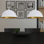 Plafonnier 2 pcs Hauteur réglable Semi-sphérique Blanc