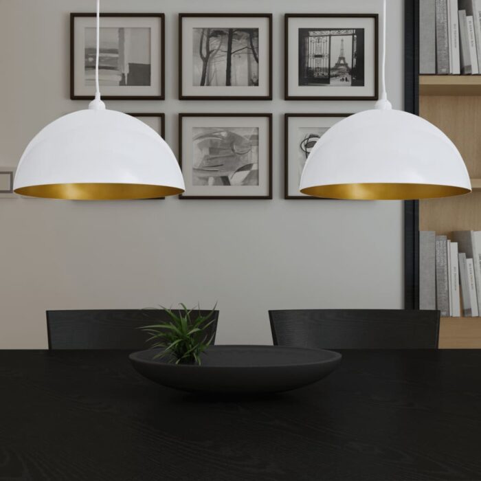 VXL8718475882145_m_en_hd_1.jpg Plafonnier 2 pcs Hauteur réglable Semi-sphérique Blanc – Image 1