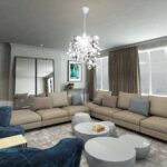 Lustre suspendu à feuilles paillette 21,5 x 30 cm Argenté – Image 5