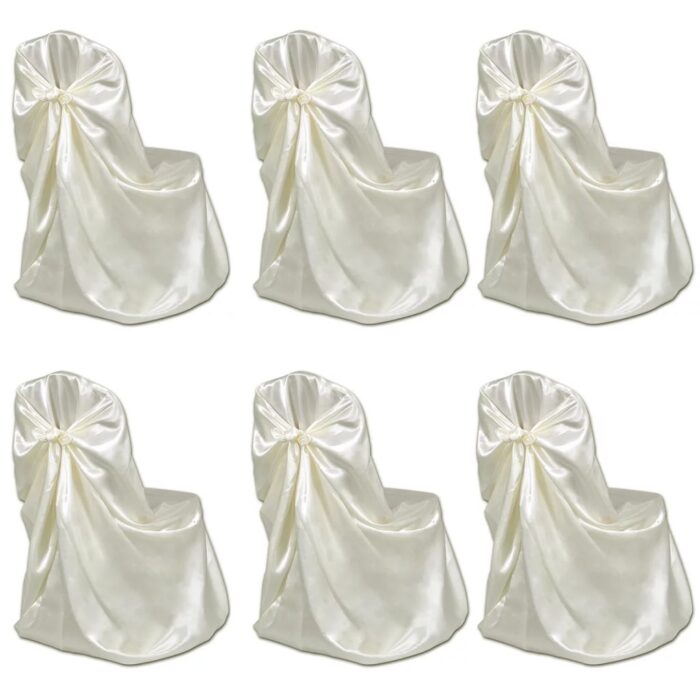 Housse de chaise crème pour le banquet de mariage 6 pièces – Image 1