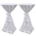 Housse de table blanche avec ruban 60 cm 2 pièces