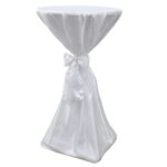 Housse de table blanche avec ruban 60 cm 2 pièces – Image 3