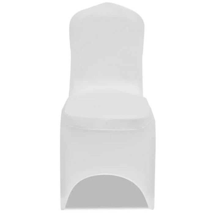 Housse blanche extensible pour chaise 6 pièces – Image 2
