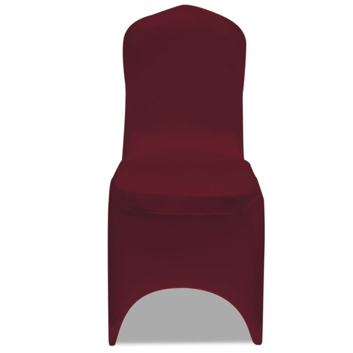 Housse bordeaux extensible pour chaise 6 pièces – Image 2