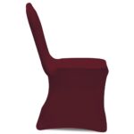 Housse bordeaux extensible pour chaise 6 pièces – Image 3