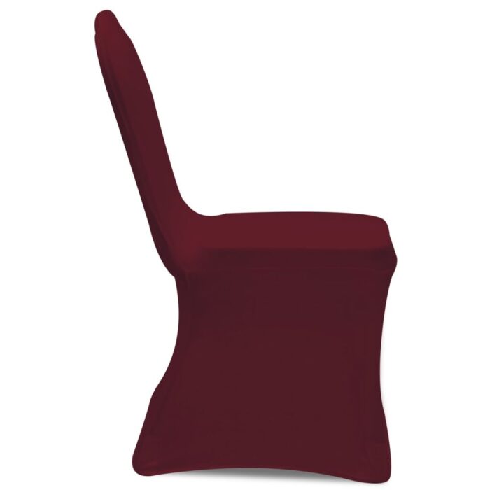 Housse bordeaux extensible pour chaise 6 pièces – Image 3