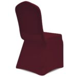 Housse bordeaux extensible pour chaise 6 pièces – Image 4