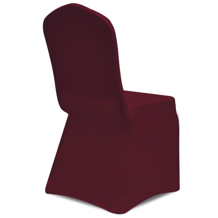 Housse bordeaux extensible pour chaise 6 pièces – Image 4