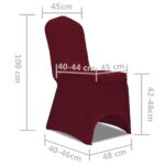 Housse bordeaux extensible pour chaise 6 pièces – Image 7