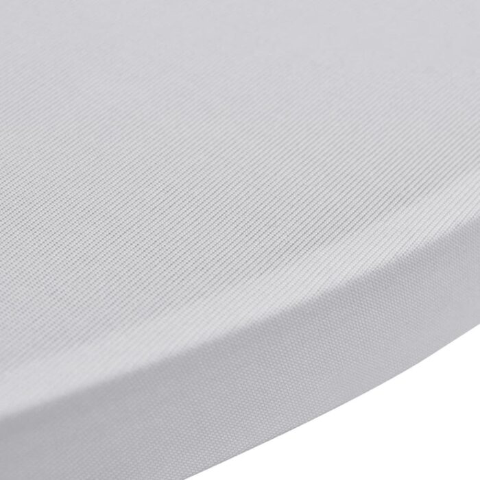 Housse de table Ø 70 cm Blanc extensible 2 pcs – Image 2
